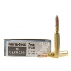 Federal Power-Shok 7x57mm Mauser (7mm Mauser) 175 Gr. Round Nose Soft Point 7A