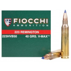 Fiocchi Extrema .223 Remington 40 Gr. Hornady V-Max- Box of 50