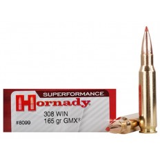 Hornady SUPERFORMANCE .308 Winchester 165 Gr. GMX Boat Tail- Lead Free- Box of 20