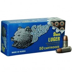 Silver Bear 9mm Luger 145 Gr. Sub-Sonic JHP (Bi-Metal)- Box of 50