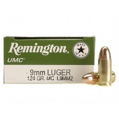 Remington UMC 9mm Luger 124 Gr. Full Metal Jacket- Box of 50