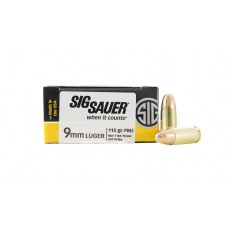 SIG SAUER Elite Performance 9mm Luger 115 Gr. Full Metal Jacket- Box of 50