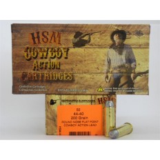 HSM .44-40 200 Gr. Round Nose Flat Point "Cowboy Action" Lead- Box of 50