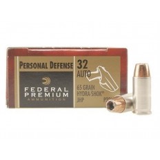 Federal Premium .32 ACP 65 Gr. Hydra-Shok JHP - Box of 20