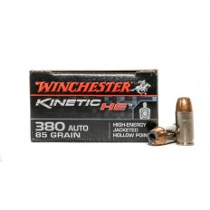 Winchester Kinetic HE .380 Auto 85 Gr. High-Energy Jacketed Hollow Point- HE380JHP