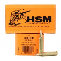 HSM Factory Blemish .223 Remington 55 Gr. Full Metal Jacket- Remanufactured -223-1-N-FB