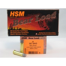 HSM .357 Magnum 180 Gr. Lead RNFP Gas Check "Bear Load"- Box of 50
