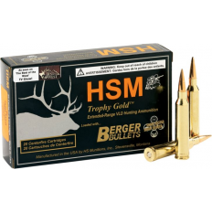 HSM Trophy Gold .300 Winchester Short Magnum (WSM) 210 Gr. Berger Hunting VLD Hollow Point Boat Tail- Box of 20