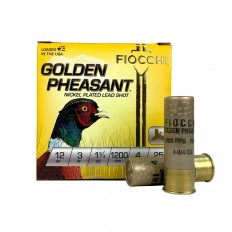Fiocchi Golden Pheasant 12 Gauge 3" 1-3/4 oz #4 Nickel-Plated Shot- 123GP4