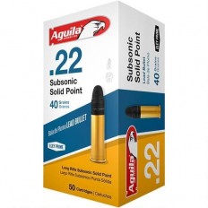 Aguila Subsonic .22 Long Rifle 40 Gr. Subsonic Lead Solid Point1-B222269-50