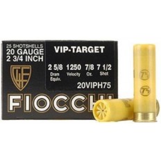 Fiocchi Exacta Target Ammunition 20 Gauge 2-3/4" 7/8 oz #7-1/2 Shot- 20VIPH75