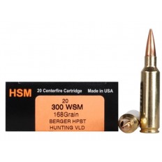 HSM Factory Blemish Trophy Gold .300 Winchester Short Magnum (WSM) 168 Gr. Berger Hunting VLD Hollow Point Boat Tail- 300WSM168VLD-FB