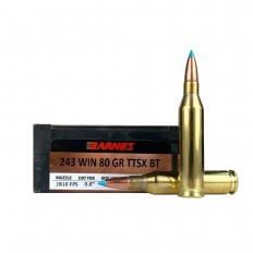 Barnes VOR-TX Reduced Recoil .243 Winchester 80 Gr. Tipped TSX Bullet Boat Tail- Lead-Free- 32234