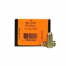HSM .380 ACP 100 Gr. Plated Round Nose Flat Point- 380-2R-N