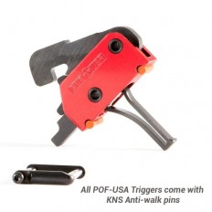 POF AR-15 Drop-In Single Stage Straight Trigger 3.5 lbs with KNS Anti-Walk Pins- Red
