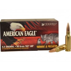Federal American Eagle Varmint & Predator 6.5 Grendel 90 Gr. TNT Jacketed Hollow Point- AE65GDL90VP