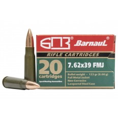 Barnaul 7.62x39mm 123 Gr. FMJ (Bi-Metal)- BRN762X39FMJ123