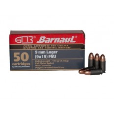 Barnaul 9mm Luger (9x19) 115 Gr. Full Metal Jacket Steel Case- BRN9MM115