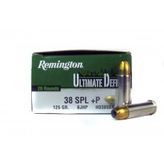 Remington HD Ultimate Defense .38 Special +P 125 Gr. Brass Jacketed Hollow Point- HD38SBN