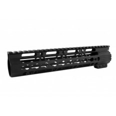 AR15 Ultra Slim (Gen2) KeyMod Free-Float Clamp-On Handguard with Detachable Rails 10"- Aluminum Black- HG10-10