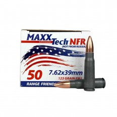 MaxxTech NFR 7.62x39mm 123gr Full Metal Jacket- Steel Case- MTNFR762