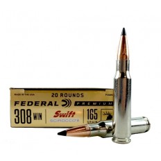Federal Premium .308 Winchester 165 Gr. Swift Scirocco II Polymer Tipped- P308SS1