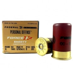 Federal Premium Personal Defense Force X2 12 Gauge 1-3/4" Shorty Shell 00 Buckshot 6 Copper Plated Pellets- PD129FX200