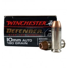 Winchester Defender 10mm Auto 180 Gr. Bonded Jacketed Hollow Point- Box of 20- S10MMPDB