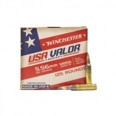 Winchester USA Valor 5.56x45 NATO 62 Gr. M855 Penetrator Full Metal Jacket- USA855125