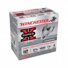 Winchester Super-X High Velocity 12 Gauge 2-3/4" 1-1/8 oz #4 Steel Shot- Lead Free-WEX12H4