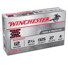 Winchester Super-X 12 Gauge 2-3/4" #4 Buckshot 27 Pellets- XB124