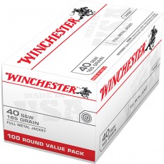 Winchester .40 S&W 165 Gr. Full Metal Jacket- Value Pack of 100