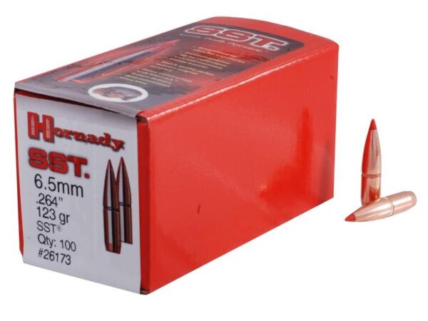 Hornady Bullets 6.5mm (.264 Diameter) 123 Gr. InterLock SST Boat Tail- Box of 100- 26173