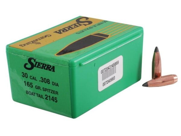 Sierra Bullets .30 Caliber (.308 Diameter) 165 Gr. GameKing Spitzer Boat Tail- Box of 100- 2145