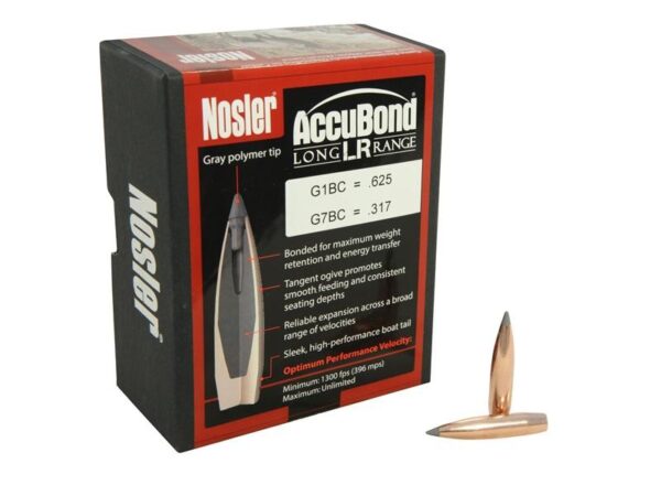 Nosler Bullets .270 Caliber (.277 Diameter) 150 Gr. AccuBond Long Range Bonded Spitzer Boat Tail- Box of 100- 58836