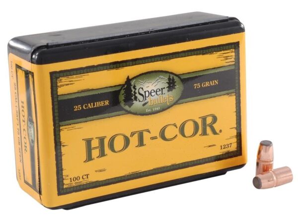 Speer Bullets .25-20 WCF (.257 Diameter) 75 Gr. Hot-Cor Jacketed Flat Nose- Box of 100- 1237