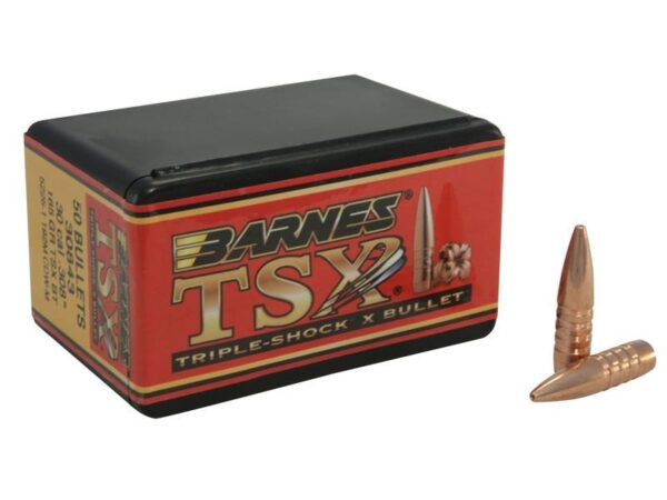 Barnes Bullets .30 Caliber (.308 Diameter) 165 Gr. TSX Hollow Point Boat Tail- Lead-Free- Box of 50- 30349