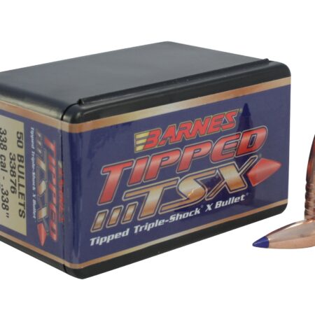 Barnes Bullets .338 Caliber (.338 Diameter) 210 Gr. Tipped TSX Spitzer Boat Tail- Lead-Free- Box of 50- 30428