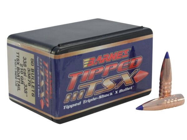 Barnes Bullets .338 Caliber (.338 Diameter) 210 Gr. Tipped TSX Spitzer Boat Tail- Lead-Free- Box of 50- 30428