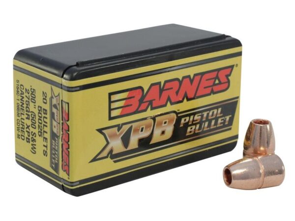 Barnes Bullets .500 S&W (.500 Diameter) 275 Gr. XPB Handgun Solid Copper Hollow Point- Lead-Free- Box of 20- 30663