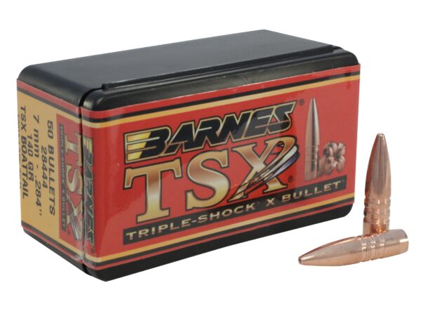 Barnes Bullets 7mm (.284 Diameter) 140 Gr. TSX Hollow Point Boat Tail- Lead-Free- Box of 50- 30289
