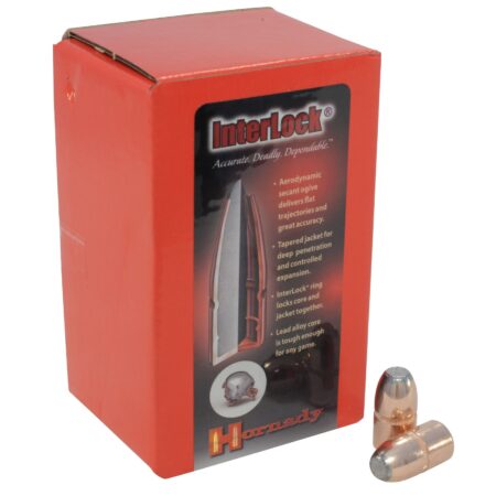 Hornady Bullets .45 Caliber (.458 Diameter) 350 Gr. InterLock Flat Nose- Box of 50- 4503