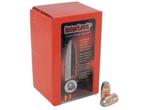 Hornady Bullets .45 Caliber (.458 Diameter) 350 Gr. InterLock Flat Nose- Box of 50- 4503