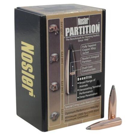 Nosler Bullets .264 Caliber / 6.5mm (.264 Diameter) 140 Gr. Partition Spitzer- Box of 50- 16321