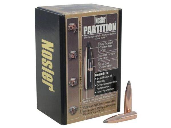 Nosler Bullets .264 Caliber / 6.5mm (.264 Diameter) 140 Gr. Partition Spitzer- Box of 50- 16321