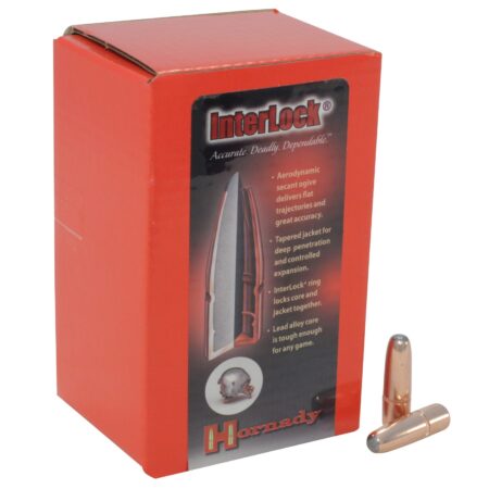 Hornady Bullets .30 Caliber (.308 Diameter) 180 Gr. InterLock  Round Nose- Box of 100- 3075