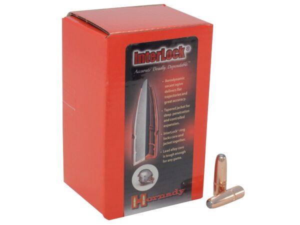 Hornady Bullets .30 Caliber (.308 Diameter) 180 Gr. InterLock  Round Nose- Box of 100- 3075