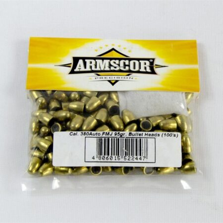 Armscor Bullets .380 ACP (.355 Diameter) 95 Gr. FMJ- Bag of 100- ARB380FMJ95
