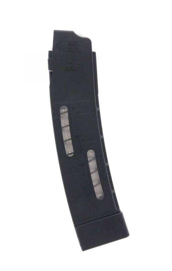 CZ Scorpion EVO 3 S1 9mm Luger 30-Round Window Magazine- Polymer Black- 11355