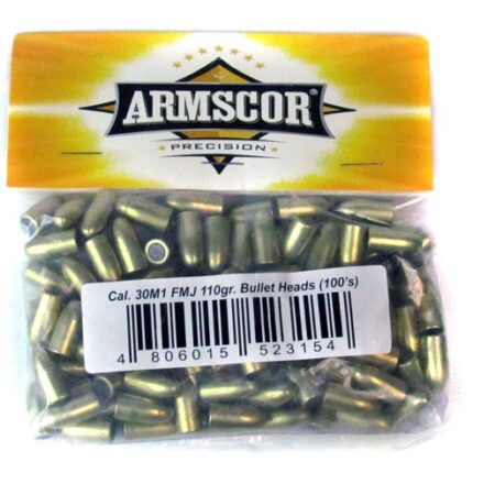 Armscor Bullets .30 Carbine (.308 Diameter) 110 Gr. FMJ- Bag of 100- ARB30110